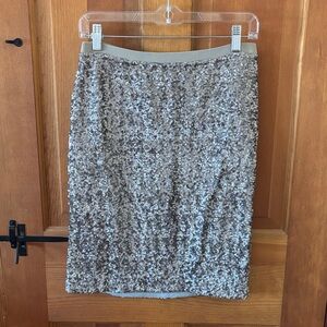 J. Jill Silver Sequin Pencil Skirt EUC